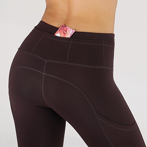 

Women's Leggings Running Tights Compression Pants with Phone Pocket Sports Bottoms Running Jogging Training Breathable Quick Dry Butt Lift Solid Colored Black Dark Coffee / Stretchy / Sweat-wicking