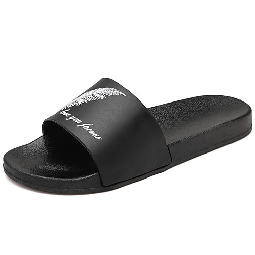 

Men's Summer Casual Daily Slippers & Flip-Flops PVC Breathable Black