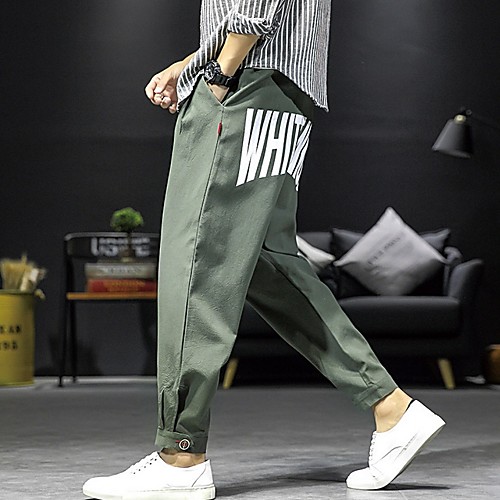 

Men's Basic Loose Chinos Pants - Print Black Blue Orange US32 / UK32 / EU40 / US34 / UK34 / EU42 / US36 / UK36 / EU44