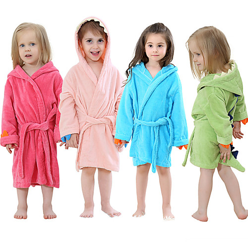 

Kid's Kigurumi Pajamas Bathrobe Oodie Anime Dinosaur Onesie Pajamas Flannelette Red / Pink / Green Cosplay For Boys and Girls Animal Sleepwear Cartoon Festival / Holiday Costumes