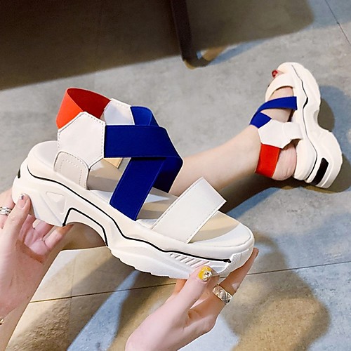 

Women's Sandals Platform Sandal Summer Platform Open Toe Daily PU Black / Green / Blue