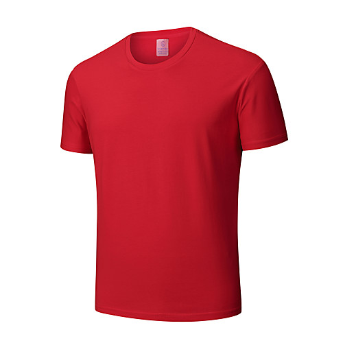 

Men's Solid Colored T-shirt - Cotton Daily Going out Round Neck White / Black / Red / Short Sleeve