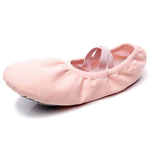 

Women's Ballet Shoes / Ballroom Shoes Canvas Elastic Band Flat Flat Heel Customizable Dance Shoes Camel / Black / Red