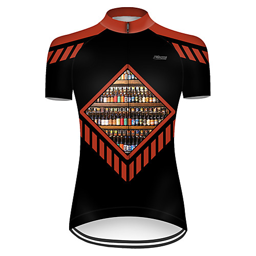 

21Grams Women's Short Sleeve Cycling Jersey Nylon Black / Red Patchwork Solid Color Oktoberfest Beer Bike Jersey Top Mountain Bike MTB Road Bike Cycling Breathable Quick Dry Sports Clothing Apparel