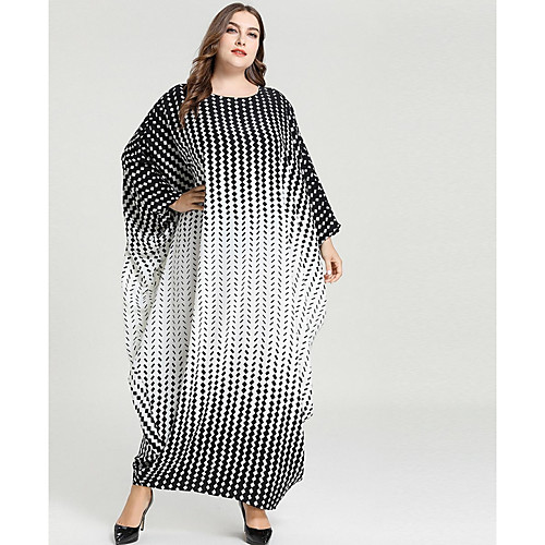 

Women's Shift Dress Maxi long Dress - Long Sleeve Striped Summer Casual Elegant 2020 Black One-Size