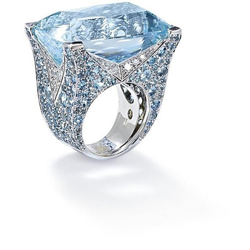 

Personalized Customized Blue Cubic Zirconia Ring Classic Gift Promise Festival Geometric 1pcs Silver