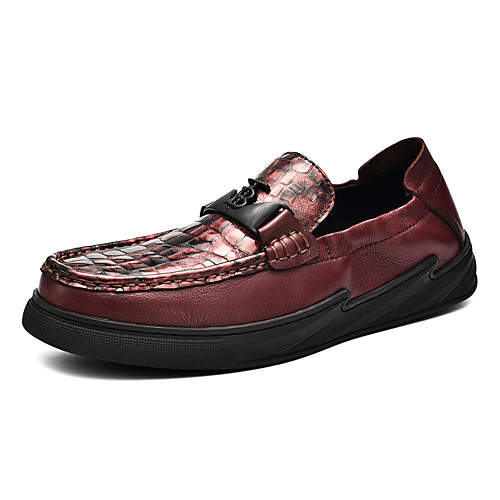 

Men's Fall / Spring & Summer Casual / British Daily Outdoor Loafers & Slip-Ons Nappa Leather Breathable Non-slipping Wear Proof Black / Burgundy / Gray