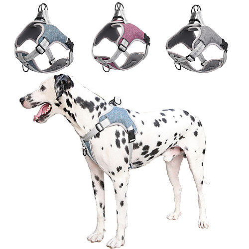 

Dog Chest Harness Harness Reflective Portable Soft Cute and Cuddly Front Clip Easy Walk Safety Solid Colored British Polyester Small Dog Medium Dog Large Dog Purple Blue 1pc