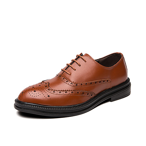 

Men's Summer Business / Classic Daily Office & Career Oxfords Faux Leather Non-slipping Wear Proof Black / Brown