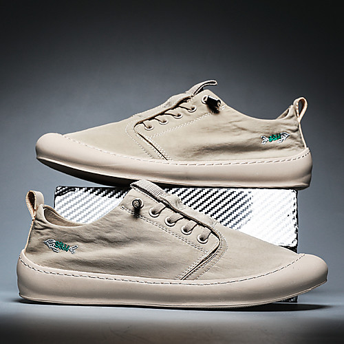 

Men's Summer Classic / Casual Daily Outdoor Sneakers Walking Shoes Canvas Breathable Non-slipping Wear Proof Black / Beige / Gray