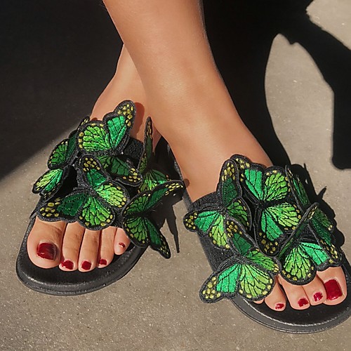

Women's Sandals Summer Flat Heel Open Toe Daily PU Yellow / Red / Green
