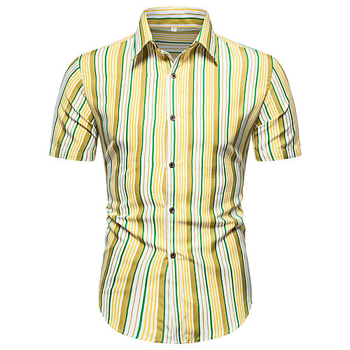 

Men's Striped Shirt Daily Red / Yellow / Light Blue
