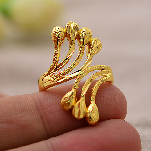 

Women's Ring Wedding Ring Belle Ring 1pc Gold Gold Plated Irregular Statement Stylish Luxury Wedding Party Evening Jewelry