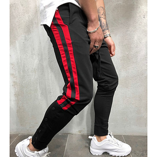 

Men's Basic Slim Chinos Pants - Striped White Black Red US32 / UK32 / EU40 / US34 / UK34 / EU42 / US36 / UK36 / EU44