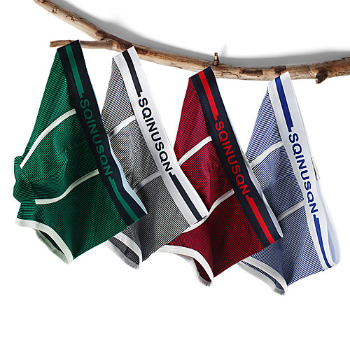 

Men's Sports Underwear Boxer Brief Trunks 1pc Cotton Sports Shorts Underwear Shorts Bottoms Running Walking Jogging Training Breathable Quick Dry Soft Stripes Fashion Red Green Blue Dark Blue Gray