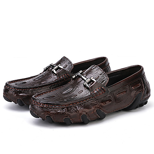 

Men's Summer Casual Daily Loafers & Slip-Ons PU Non-slipping Black / Brown