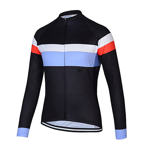 

21Grams Men's Long Sleeve Cycling Jersey Polyester Black / Blue Patchwork Bike Jersey Top Mountain Bike MTB Road Bike Cycling UV Resistant Breathable Quick Dry Sports Clothing Apparel / Stretchy