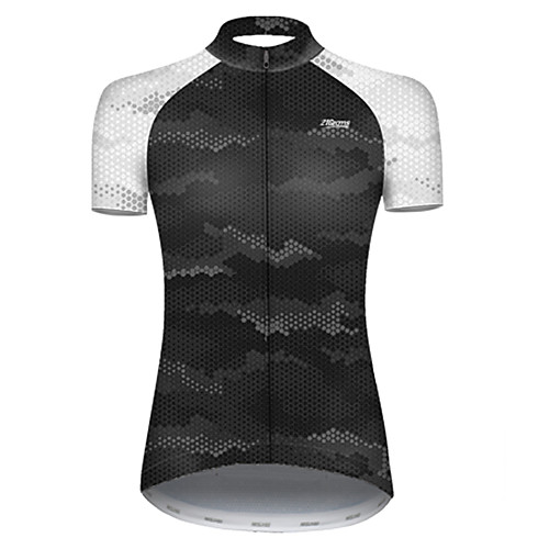 

21Grams Women's Short Sleeve Cycling Jersey Nylon Polyester Black / White Polka Dot Camo / Camouflage Bike Jersey Top Mountain Bike MTB Road Bike Cycling Breathable Quick Dry Ultraviolet Resistant