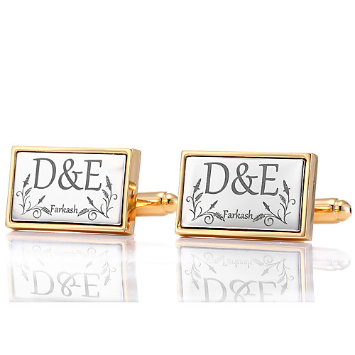 

Personalized Customized Men's Cufflink Set Geometrical Geometric 1pc / pack Golden