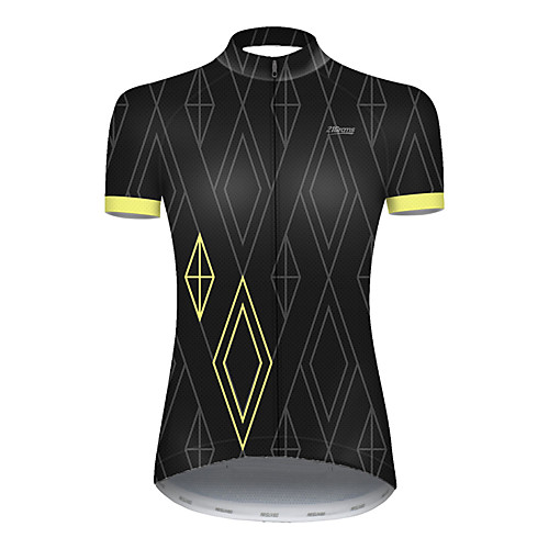 

21Grams Women's Short Sleeve Cycling Jersey Black / Yellow Bike Top Mountain Bike MTB Road Bike Cycling Breathable Sports Clothing Apparel / Micro-elastic