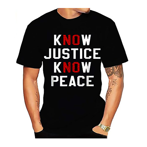 

Men's Graphic Letter Print T-shirt Basic Daily Black