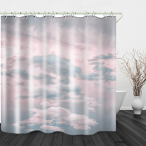 

Pink Cloud Digital Print Waterproof Fabric Shower Curtain for Bathroom Home Decor Covered Bathtub Curtains Liner Includes with Hooks