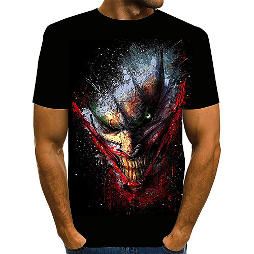 

Men's Geometric Graphic Print T-shirt Street chic Exaggerated Daily Going out Rainbow