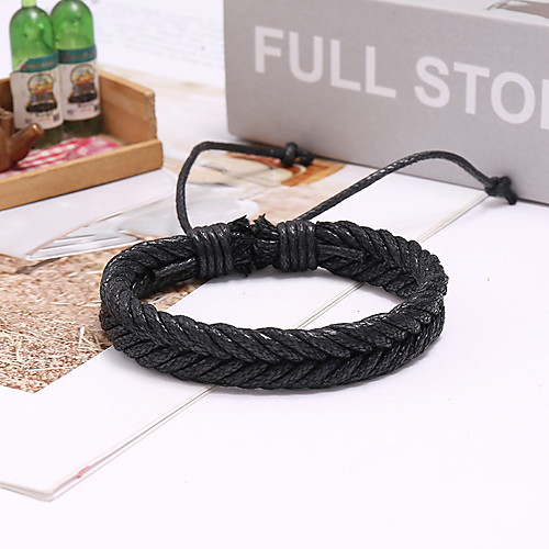 

Couple's Vintage Bracelet Loom Bracelet Braided Vintage Theme Holiday Punk Casual / Sporty Leather Bracelet Jewelry Black / Brown For Gift Formal Date Birthday Festival