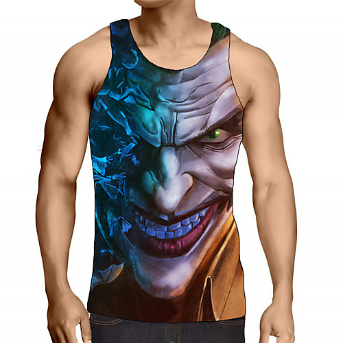 

Men's Graphic Print Tank Top Street chic Exaggerated Daily Going out Rainbow