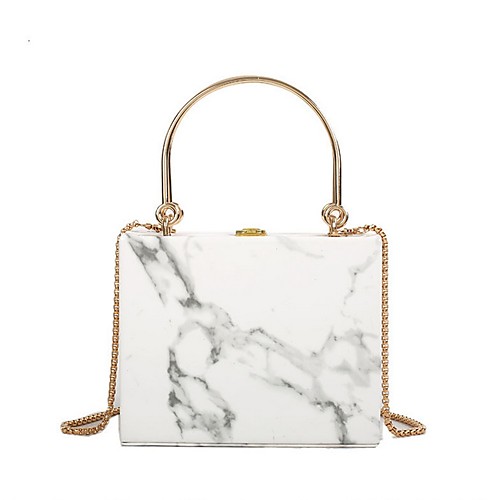 

Women's Chain PVC Crossbody Bag White / Black