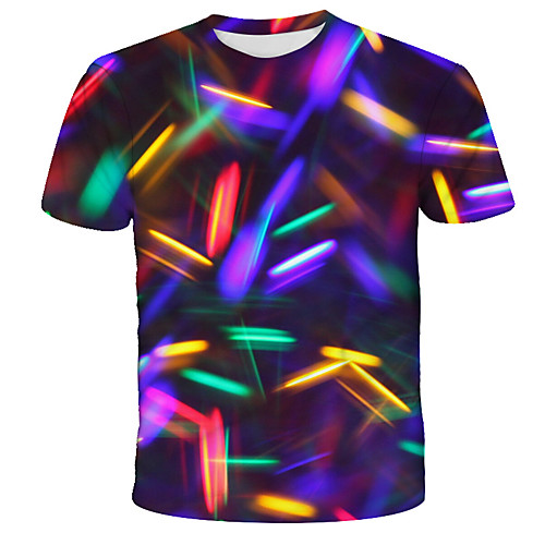 

Men's Rainbow Graphic Print T-shirt Street chic Exaggerated Daily Holiday Rainbow