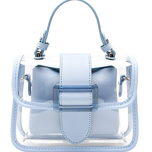 

Women's Zipper / Chain PVC Crossbody Bag 2020 Solid Color Yellow / Sky Blue