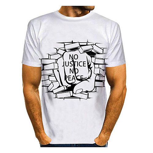 

Men's Graphic Letter Print T-shirt Basic Daily White