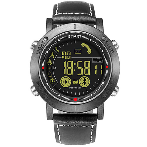 

Unisex Smartwatch Digital Modern Style Stylish Genuine Leather Black Water Resistant / Waterproof Bluetooth Day Date Digital Fashion Cool - Black Silver
