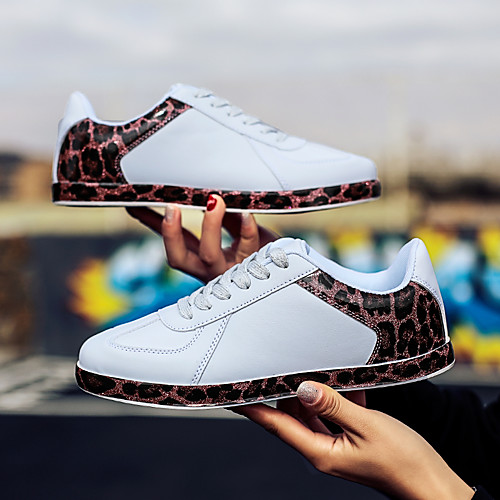 

Women's Sneakers 2020 Summer / Fall Flat Heel Round Toe Casual Sweet Daily Outdoor Leopard PU White / Black