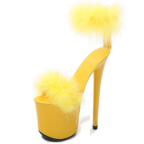 

Women's Sandals Summer Stiletto Heel Open Toe Classic Party & Evening Buckle Solid Colored PU White / Black / Yellow