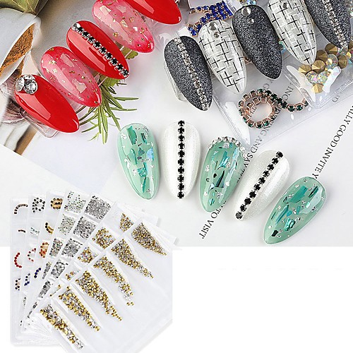 

6 pcs New Design / Disposable / Wearproof Metalic Nail Jewelry Rhinestones For Finger Nail Creative nail art Manicure Pedicure Party / Evening / Daily / Festival Hyperbole / Fashion