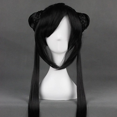 

Cosplay Wig Zhao Linger Legend of Sword and Fairy Straight Cosplay Halloween With 2 Ponytails With Bangs Wig Long Black Synthetic Hair 31 inch Women's Anime Cosplay Lovely Black