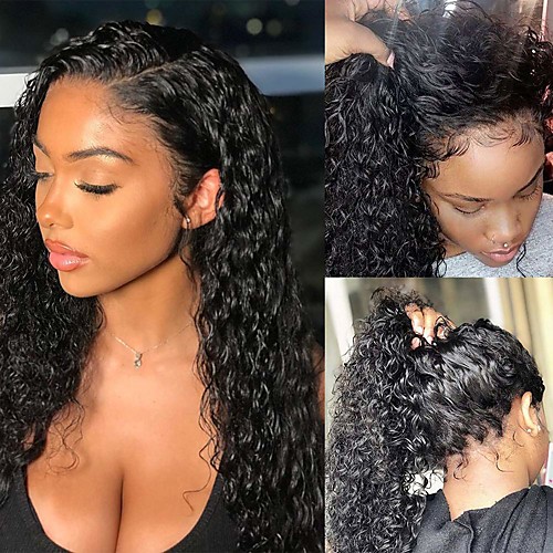 

Remy Human Hair Full Lace Lace Front Wig Free Part style Brazilian Hair Water Wave Natural Wig 150% Density Odor Free Soft Best Quality Heat-insulated Comfortable Women's Long Human Hair Lace Wig