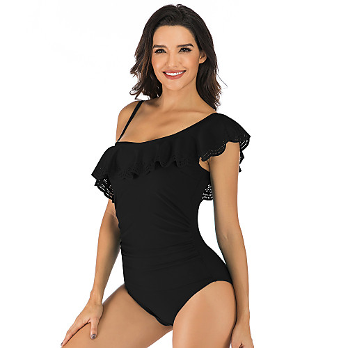 

Women's One Piece Swimsuit Elastane Swimwear Bodysuit Breathable Quick Dry Sleeveless Swimming Surfing Water Sports Solid Colored Summer / Stretchy