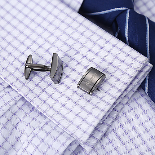 

Personalized Customized Men's Cufflink Set Geometrical Geometric 1pc / pack Black