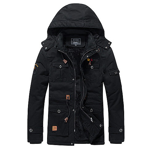

Men's Jacket Daily Basic Regular Solid Colored Black / Army Green / Khaki US36 / UK36 / EU44 / US38 / UK38 / EU46 / US40 / UK40 / EU48