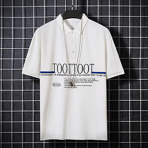

Men's Solid Colored Print Polo Business Basic Daily White / Black / Gray