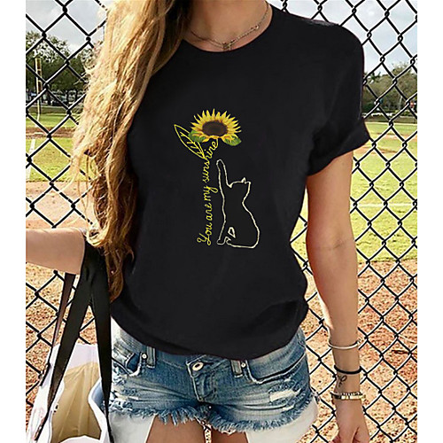 

Women's T-shirt Plus Size Graphic 3D Print Tops - Print Round Neck Loose Basic Daily Spring Summer Rainbow XS S M L XL 2XL 3XL 4XL 5XL 6XL / Going out