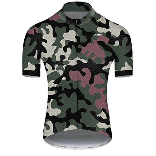 

21Grams Men's Short Sleeve Cycling Jersey Nylon Polyester Camouflage Patchwork Camo / Camouflage Bike Jersey Top Mountain Bike MTB Road Bike Cycling Breathable Quick Dry Ultraviolet Resistant Sports