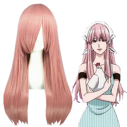 

Cosplay Wig Maria Arakawa Under the Bridge Straight Cosplay Halloween With Bangs Wig Long Pink Synthetic Hair 23 inch Women's Anime Cosplay New Design Pink