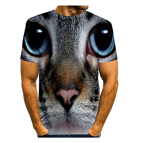 

Men's Graphic Animal Print T-shirt Basic Daily Blue