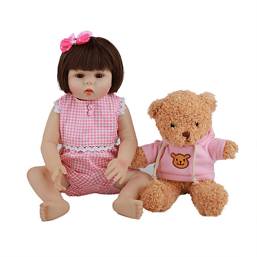 

FeelWind 18 inch Reborn Doll Baby & Toddler Toy Reborn Toddler Doll Baby Girl Gift Cute Lovely Parent-Child Interaction Tipped and Sealed Nails Full Body Silicone with Clothes and Accessories for