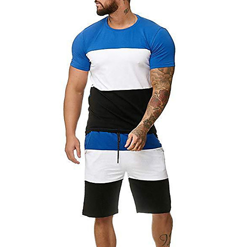 

Men's Color Block Set Basic Daily Black / Blue / Red / Yellow / Gray