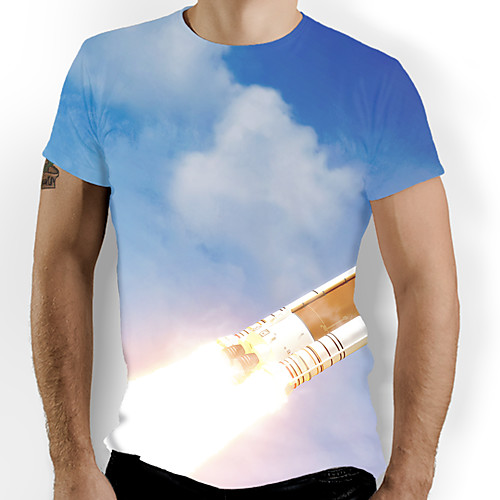 

Men's Graphic T-shirt Basic Elegant Daily Going out Rainbow